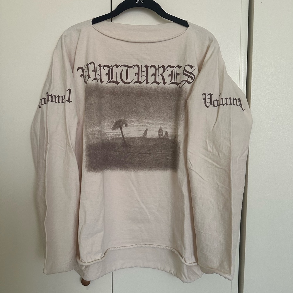 Yeezy Cream Long Sleeve Tee with Graphic Print